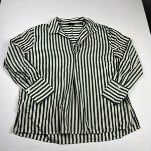 Jane and Delancey Collared Tunic Shirt Striped Loose Oversized Long Sleeve XS